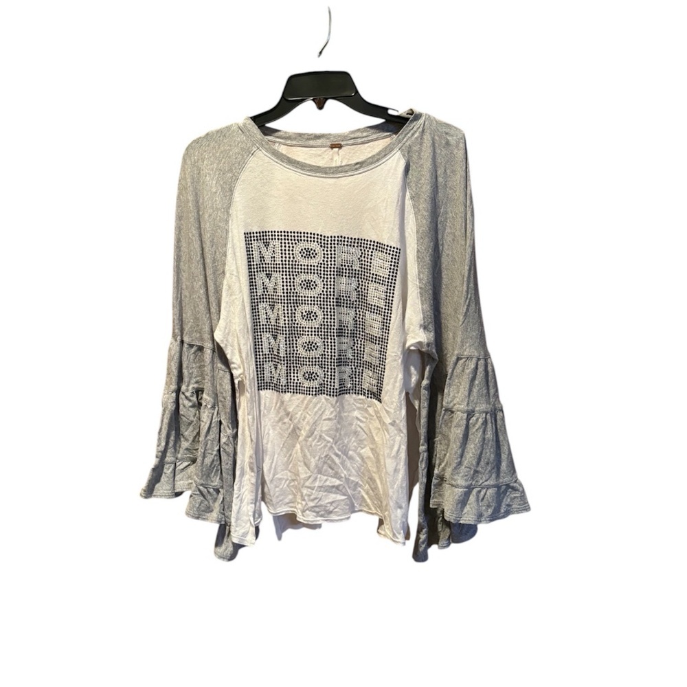 Free People Rhinestone More Long Bell Sleeve T-shirt XS